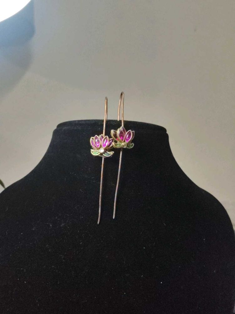 Lotus Drop Earrings