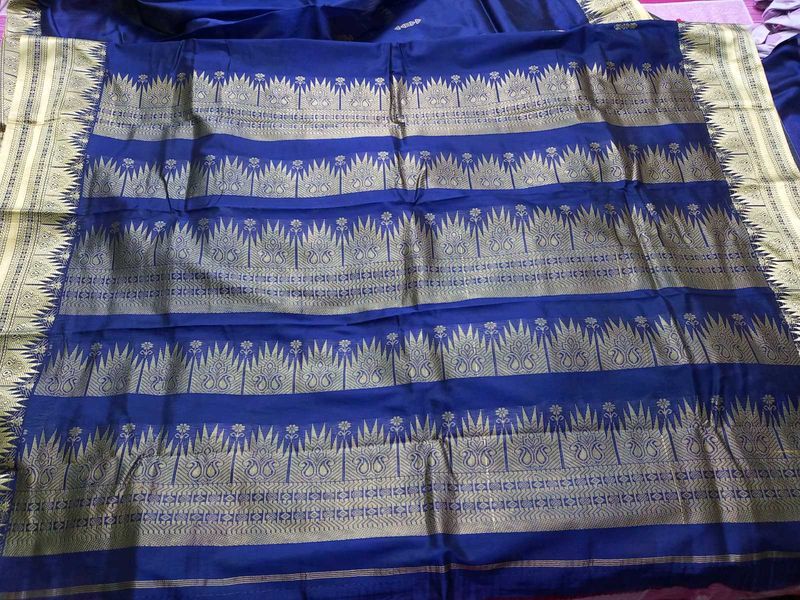 Regal Violet Silk Sari
