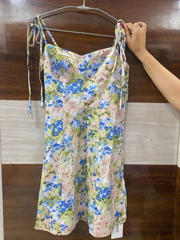 Savana Floral Strappy Tagged Dress