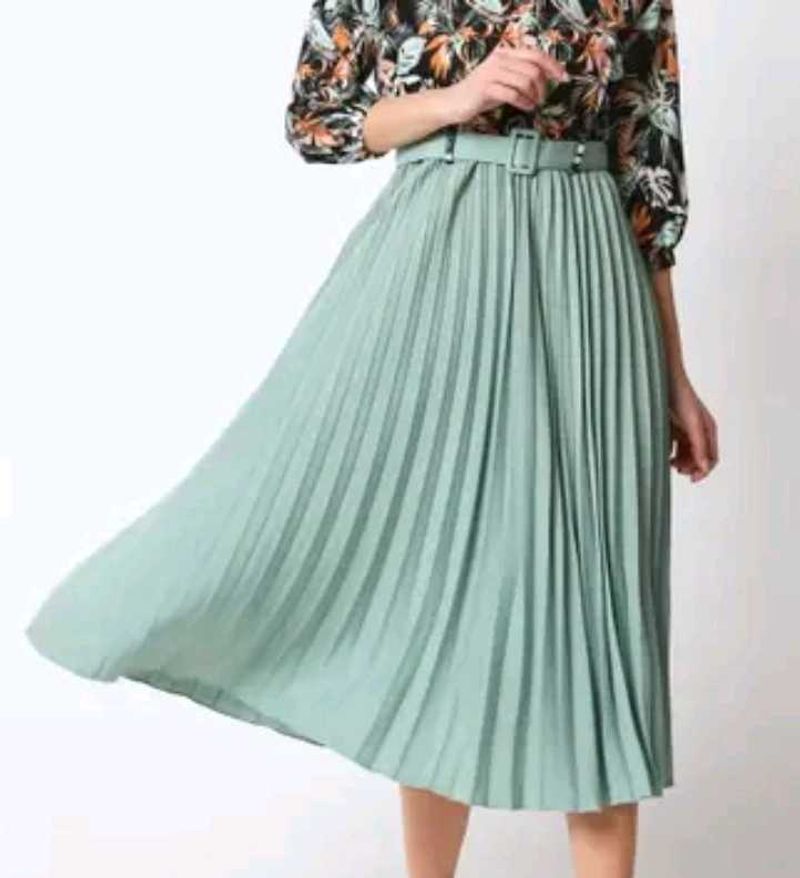 Pleated Midi Skirt