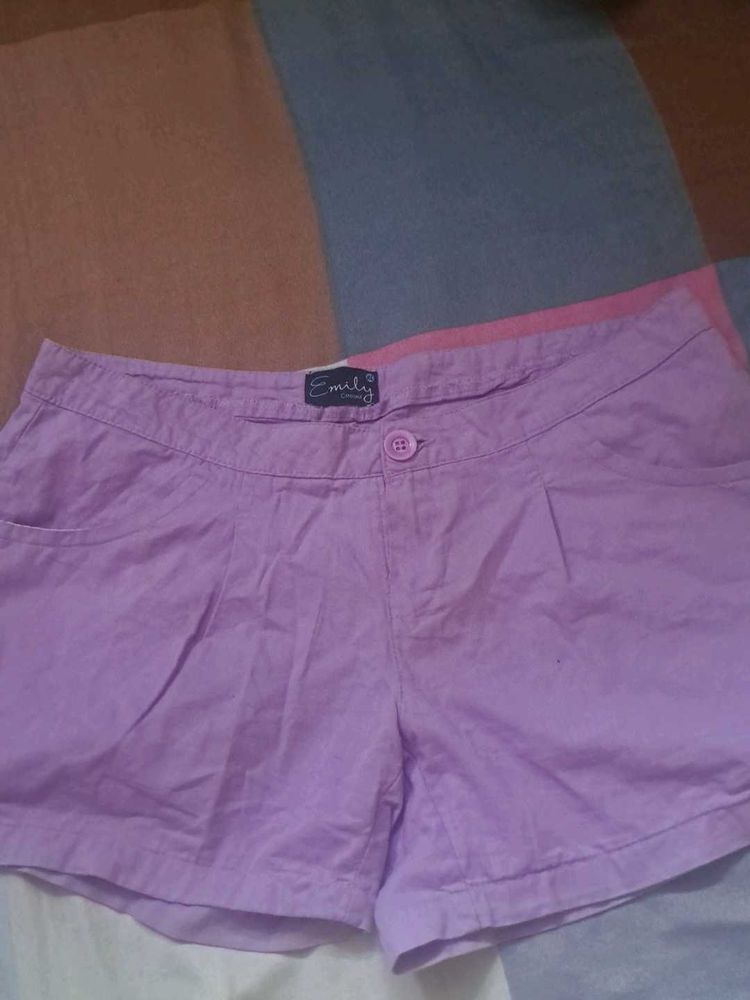 Chic Lavender Casual Shorts for Women
