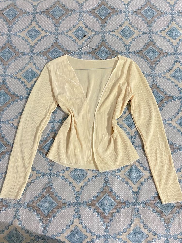 butter yellow cardigan top 🧈