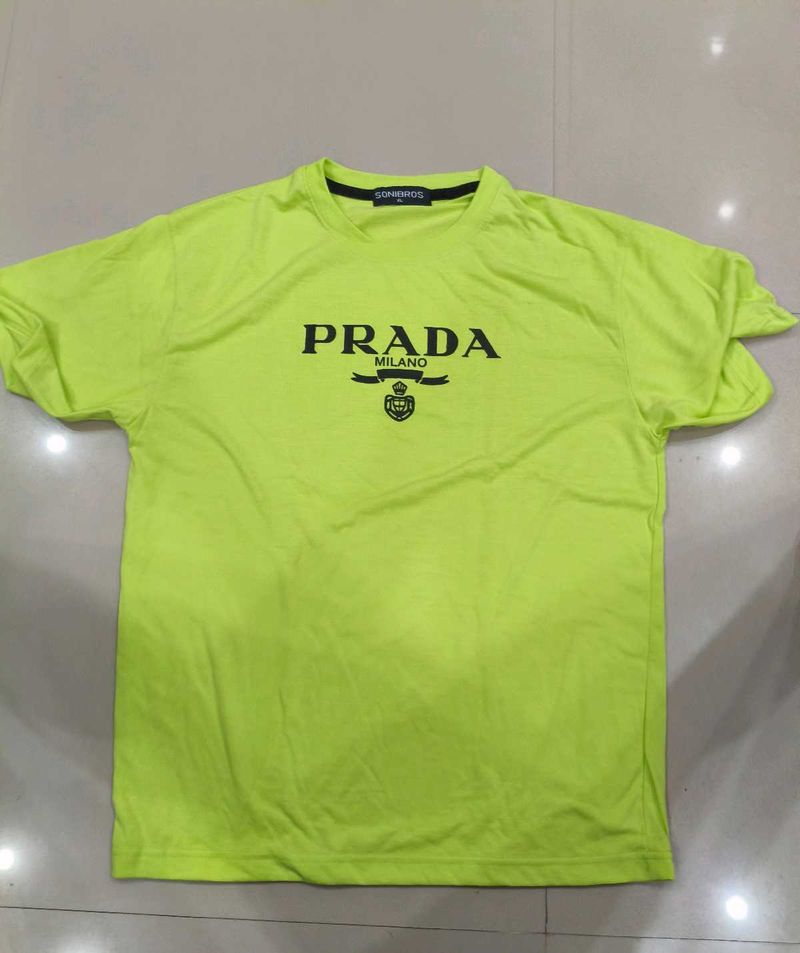 This Is A Parrot Green Tshirt With Best Cotton