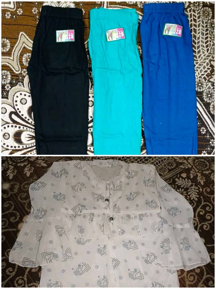 Girls&#39; Outfit: Top &amp; Leggings (Size 28)
