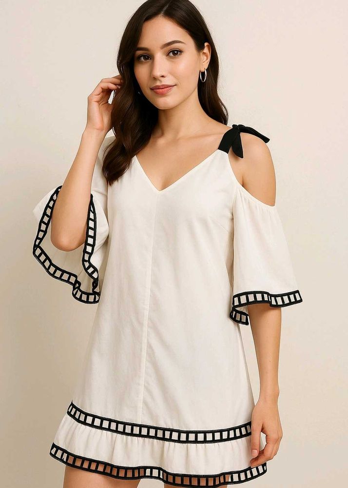White Cold Shoulder Dress