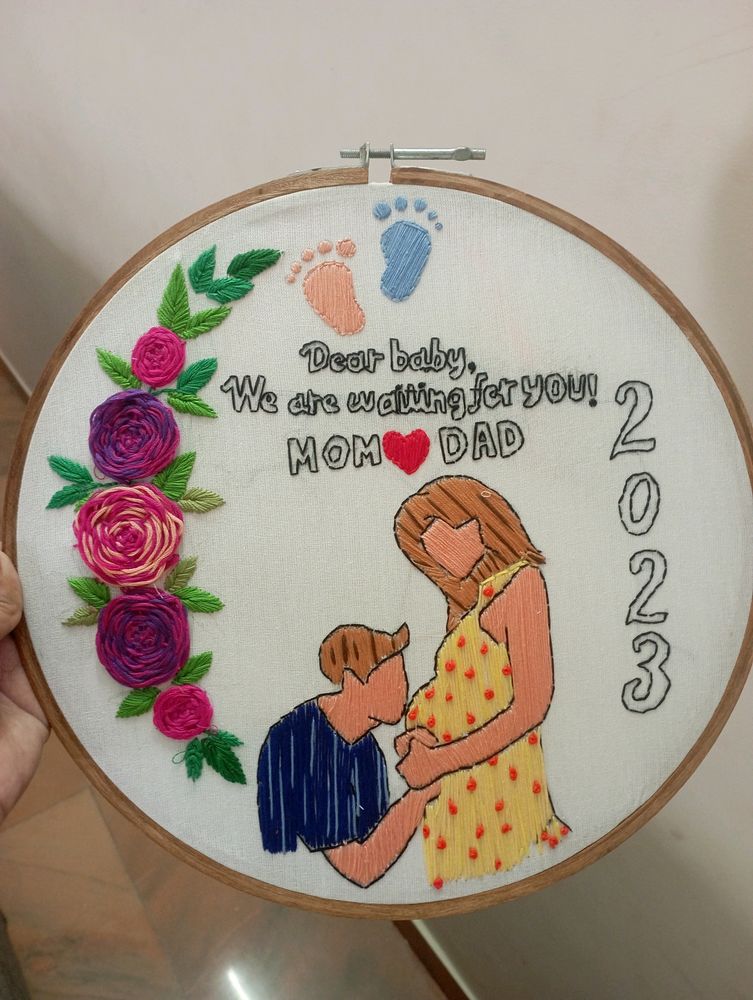 Hoop Embroidery To Welcome Baby