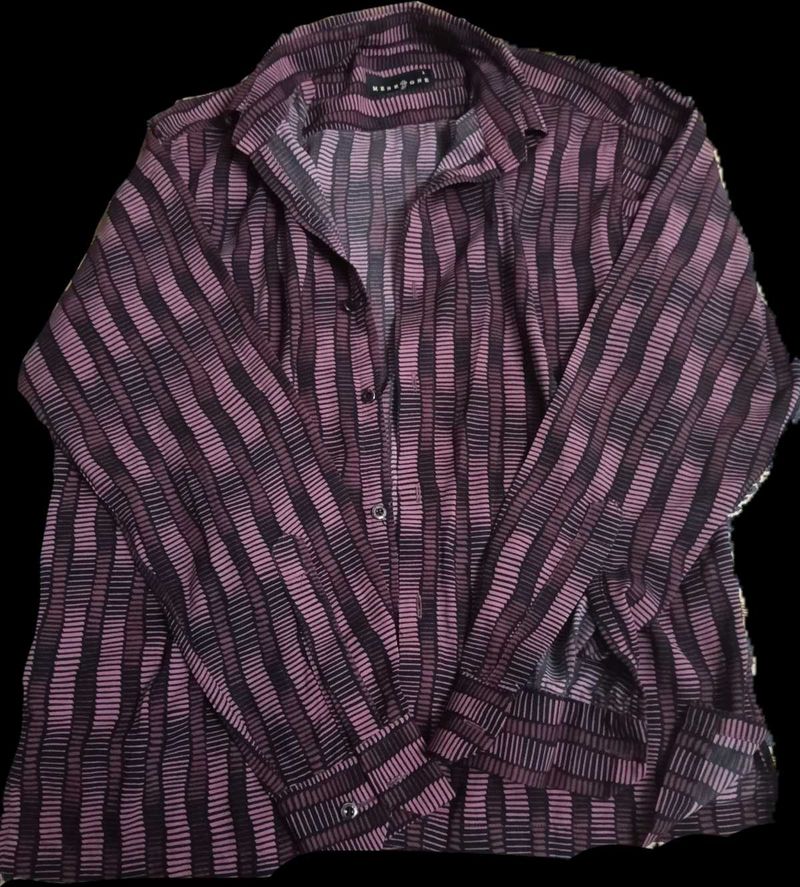 Mauve shirt.