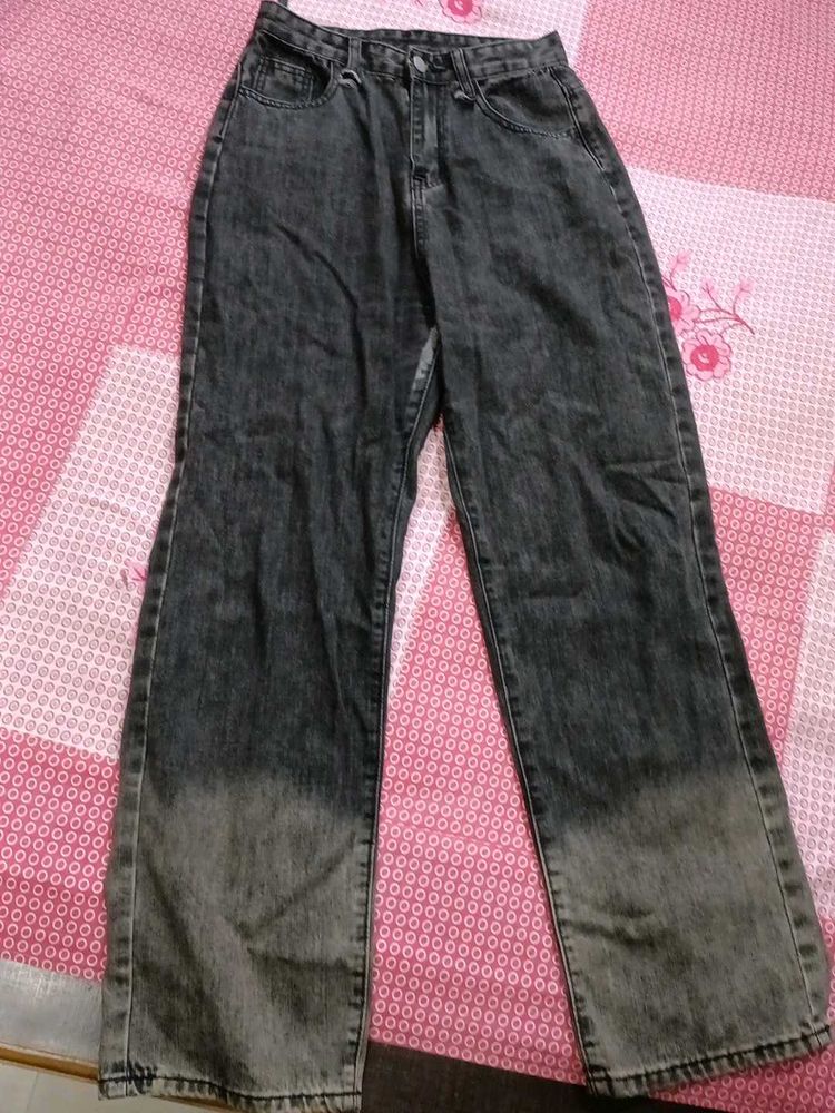 Trendy Grey Wash Jeans - 26-28 size