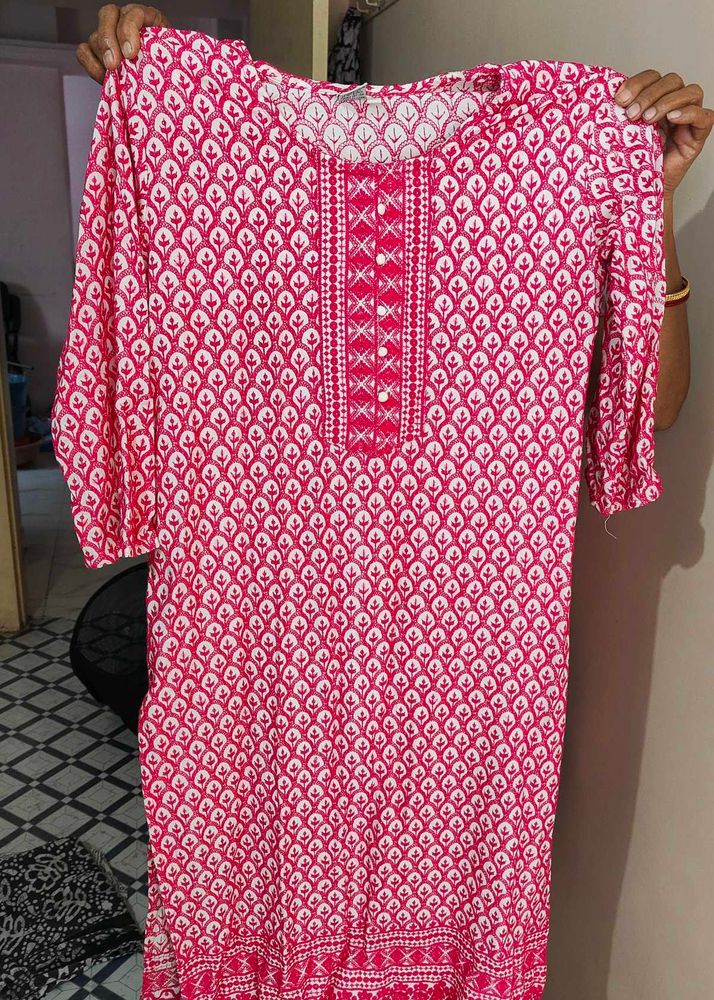 Pink Printed Kurti
