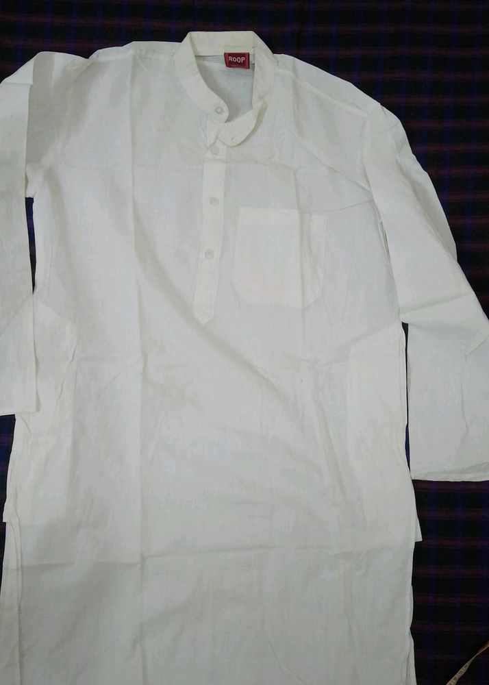 Roop White Cotton Kurta