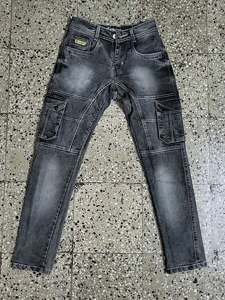 Gray Cargo Jeans