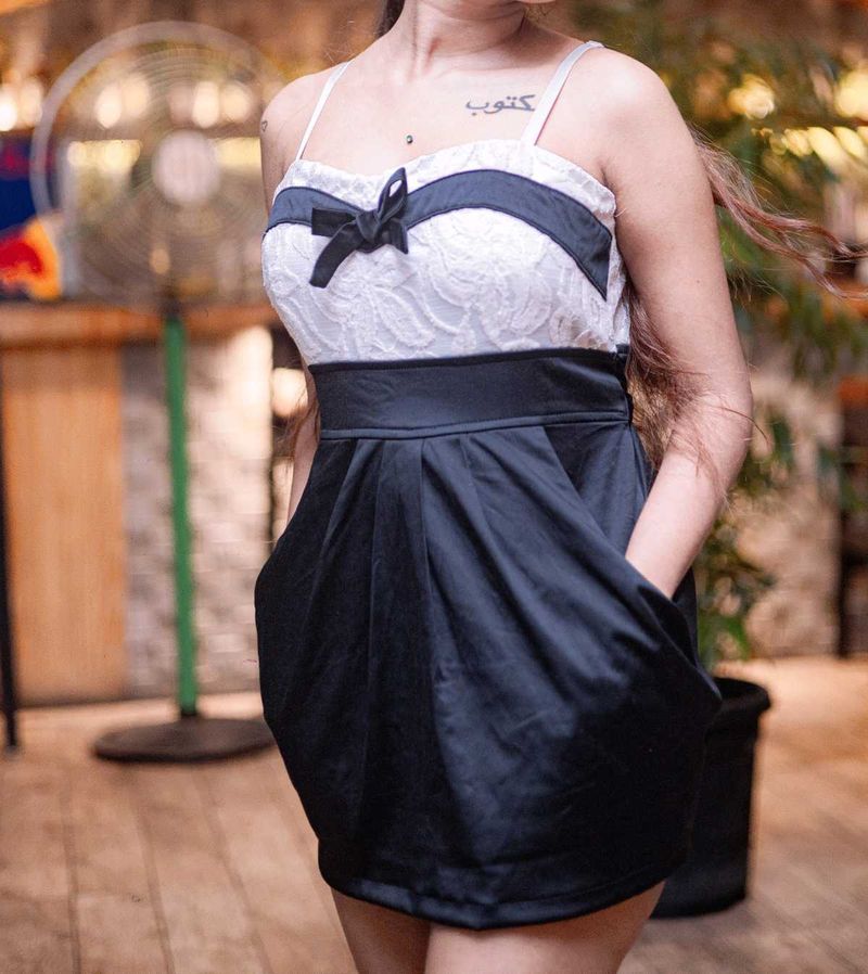 Chic Black &amp; White Mini Dress