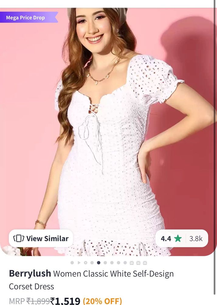 Berrylush White Corset Dress