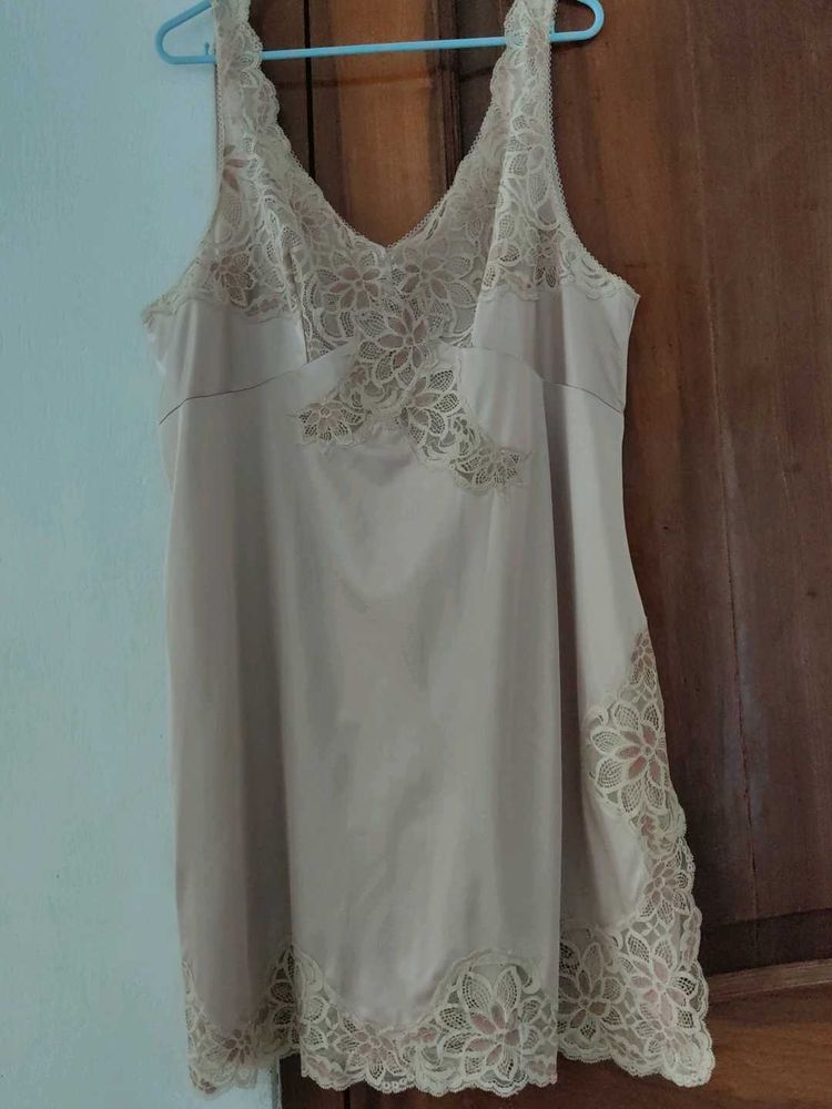 Vintage Lace Trim Slip Dress
