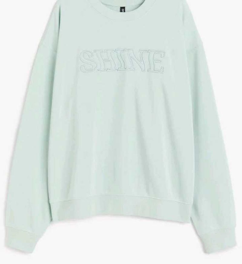 h&amp;m Embroided Mint Green/Shine Sweatshirt