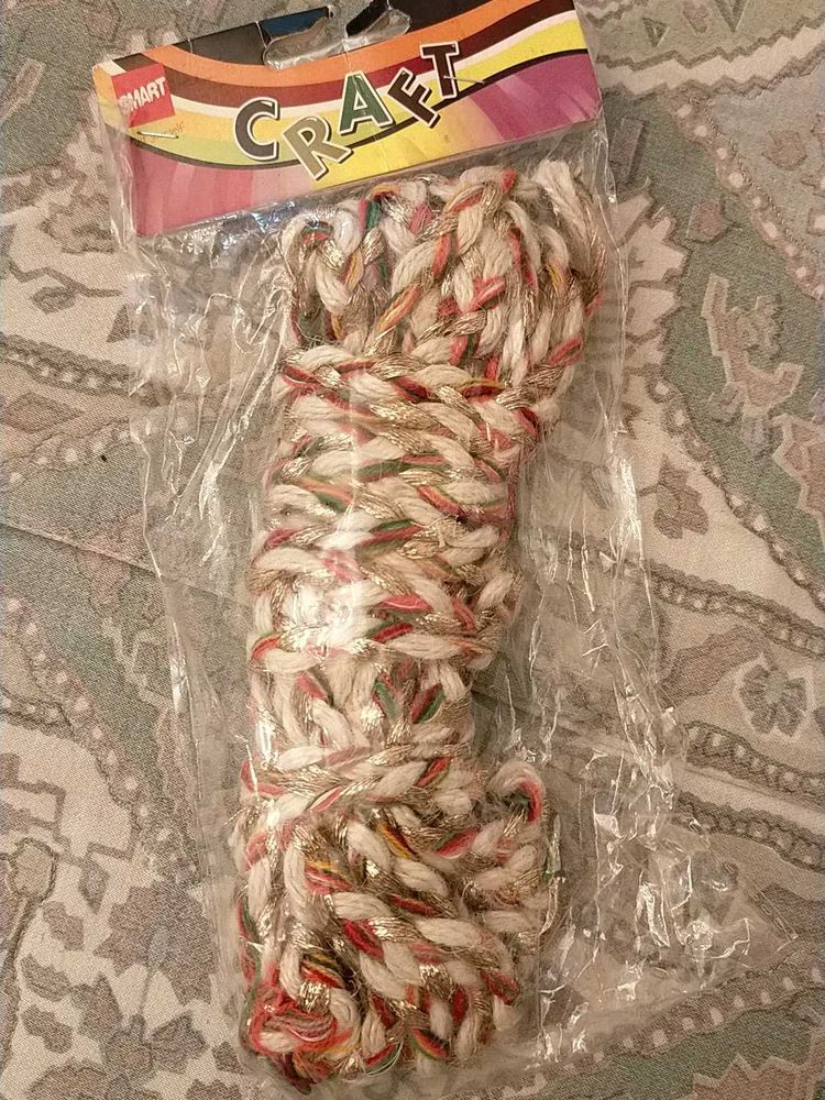 Jute Robe For Craft With Zari And Colourful Yarn