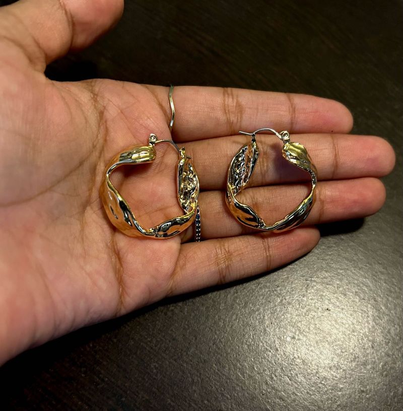 Gold Tone Hoop Earrings