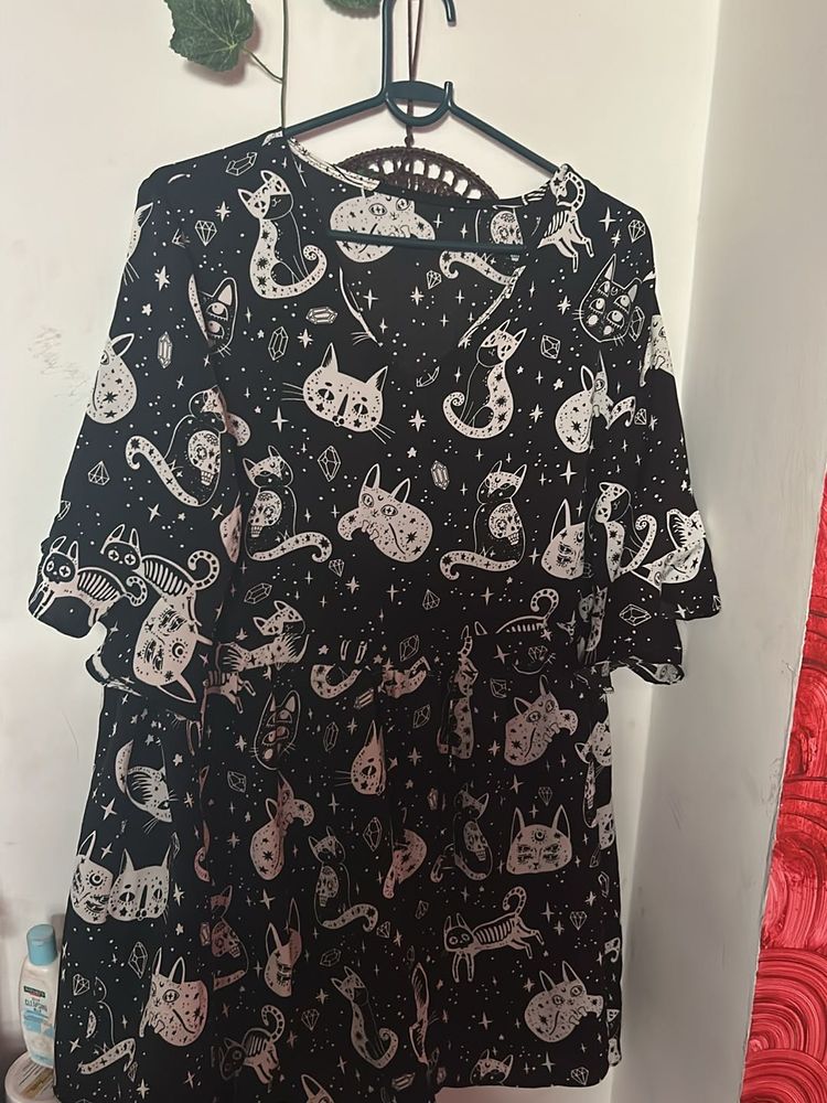 Kitten Printed Frock