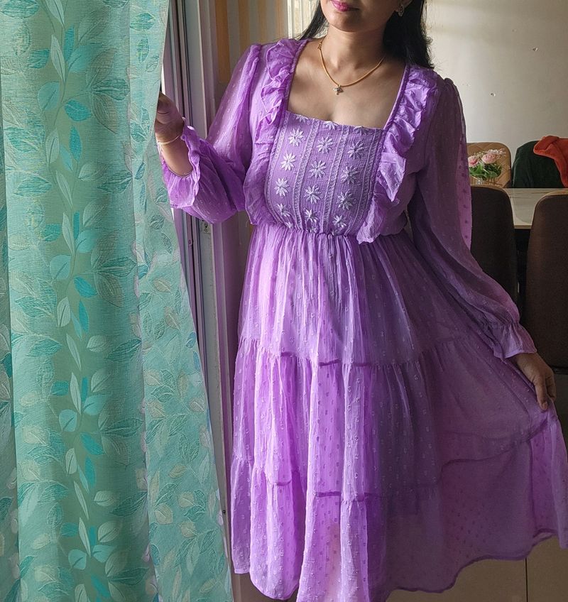 Lavender Colour Dress