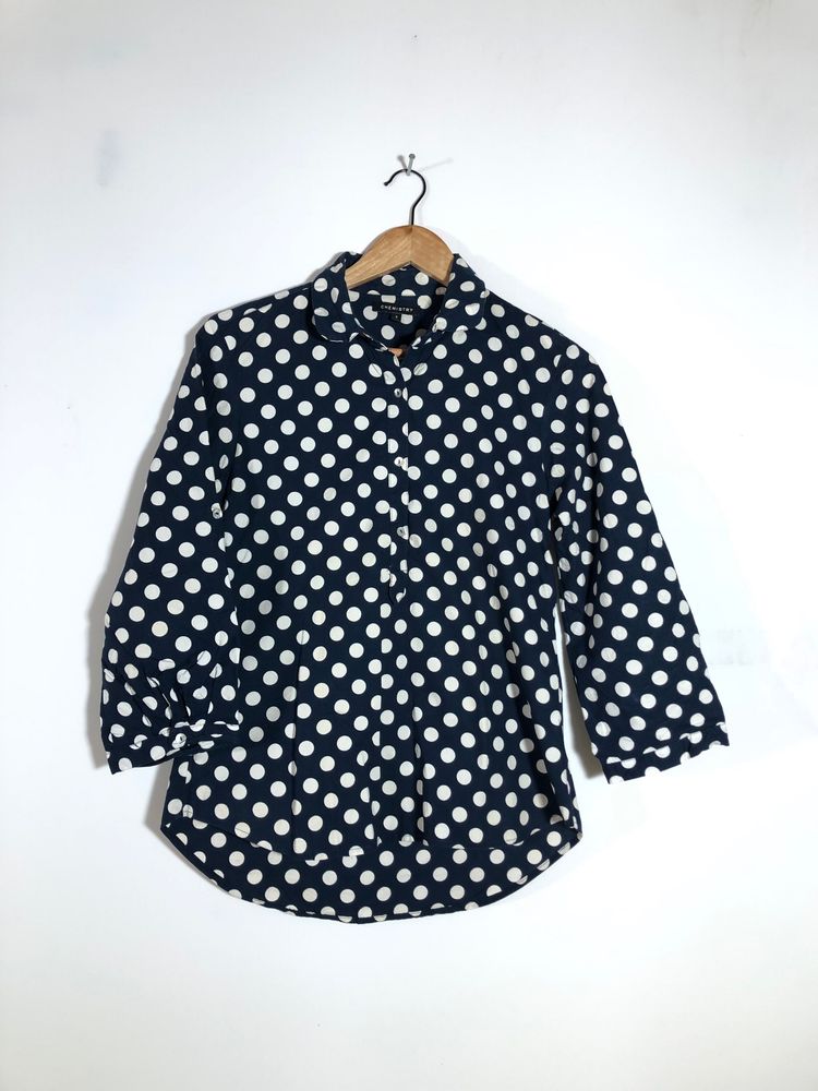 Chemistry Brand Navy Blue Printed Top(Women’s)