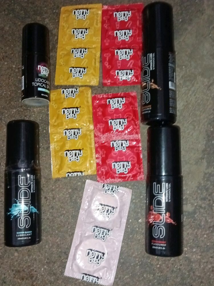 Combo Pack Of 10 Condoms Flavor &amp; Spray &amp;lubricant