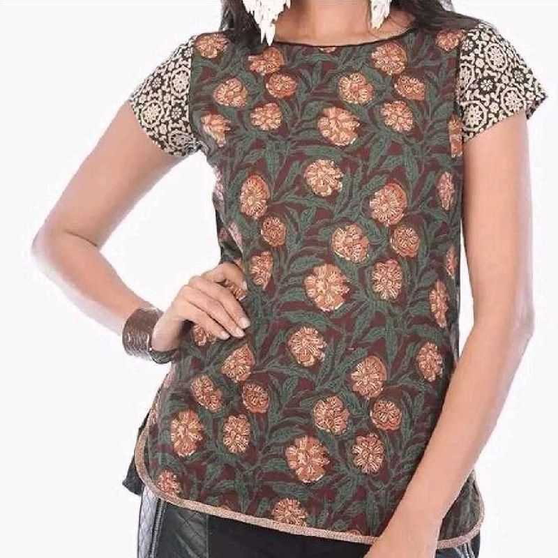 Floral Print High Low Top