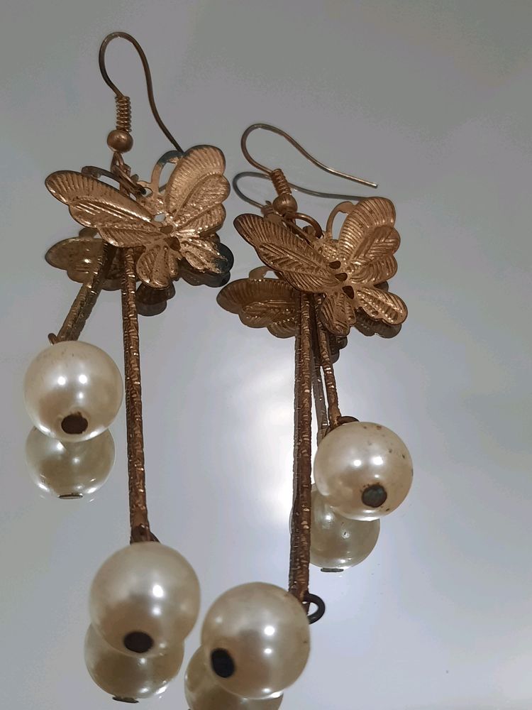 Rusty Golden Butterfly Earrings