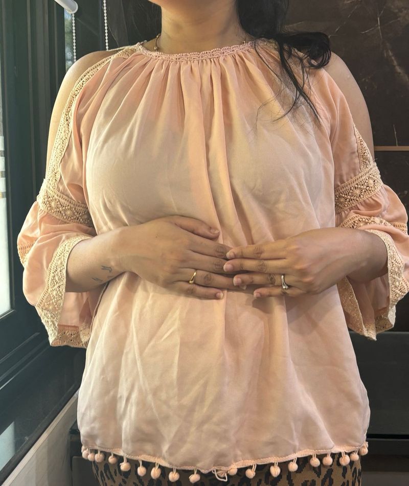 COVER STORY Peach Flared Top🍑🍑