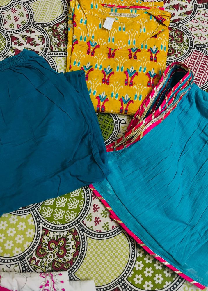 maternity dress in yellow blue colour