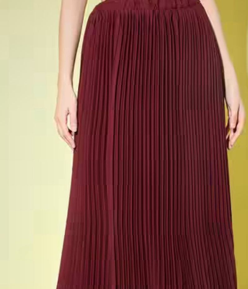 Ajio Maroon Skirt