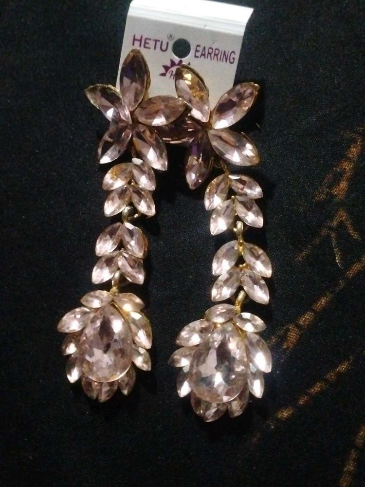 Sparkling Floral Statement Earrings