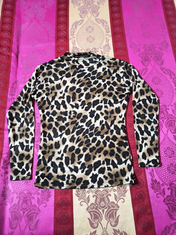 Animal Print Long Sleeve Top