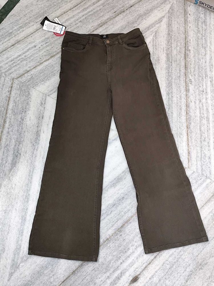 Olive Green Wide Leg Pant