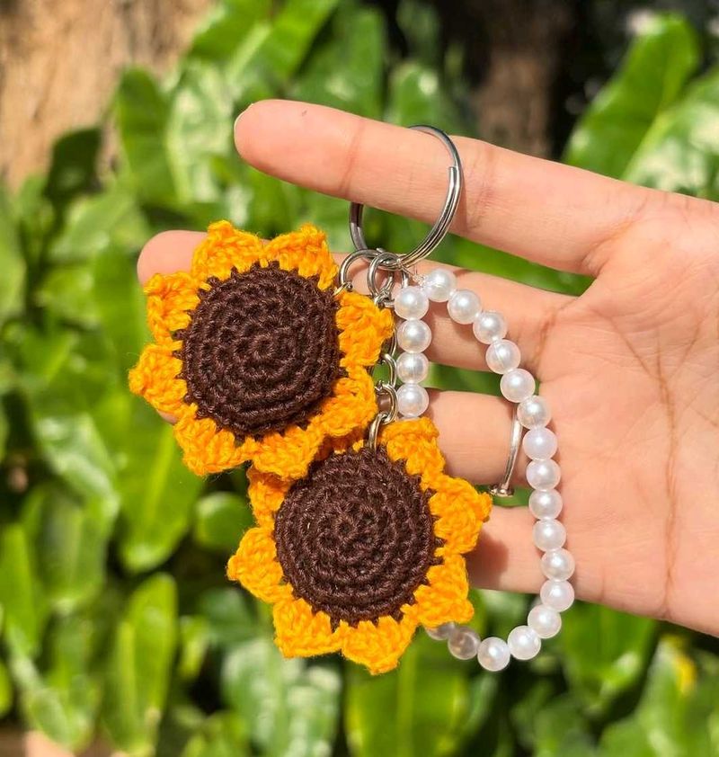Sunflower Crochet Keychain🌻❤️