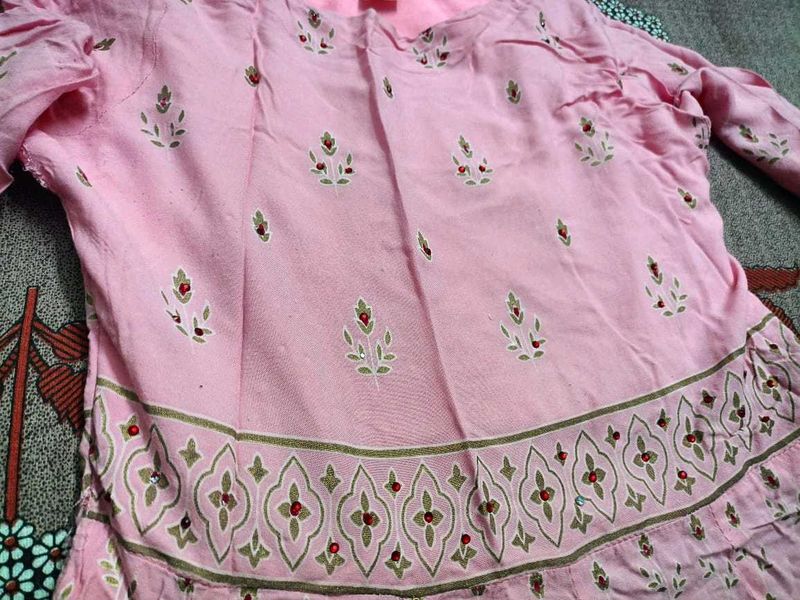 Pink Gown With Dupatta