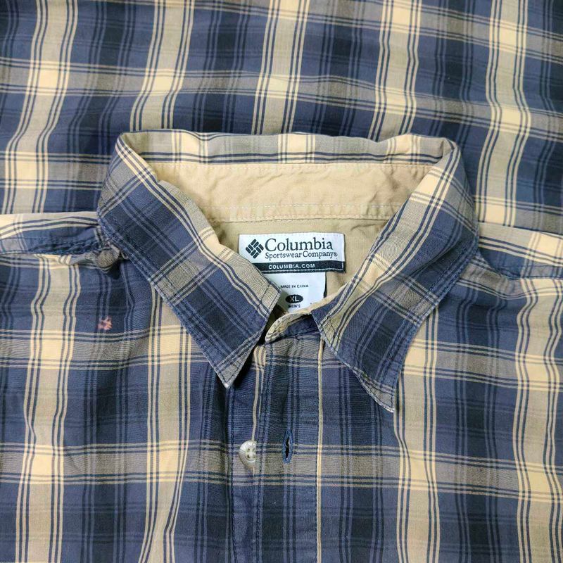 Columbia Plaid Button-Down Shirt - XL
