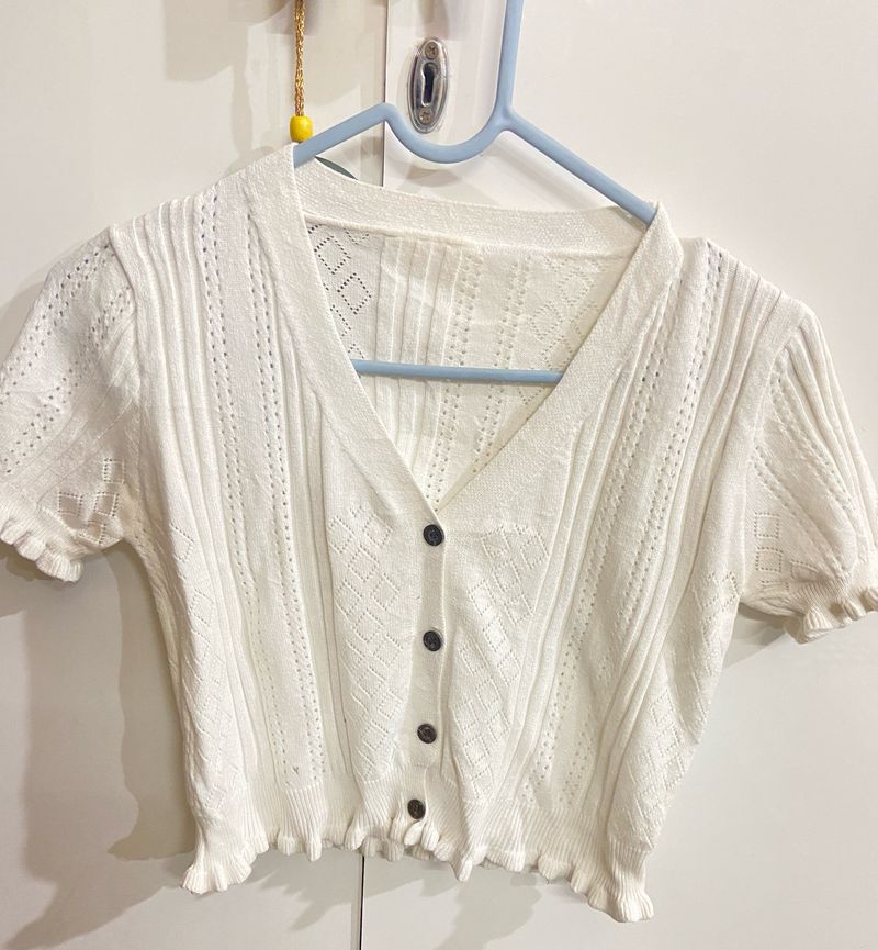 White Cute Top