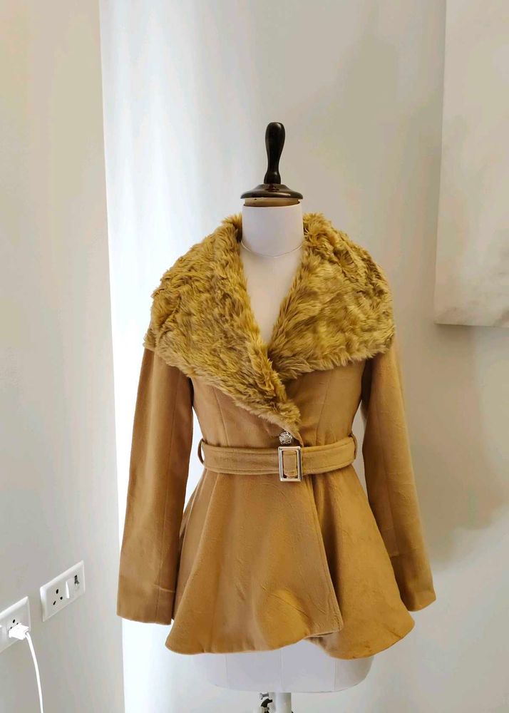 Luxury Suede Coat With Belt