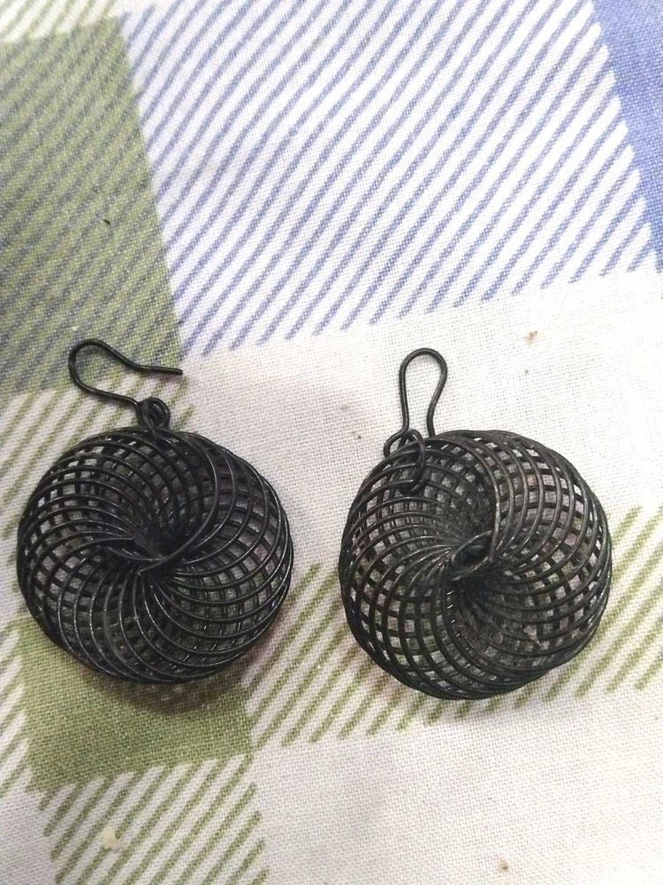 Unique Black Wire Earrings