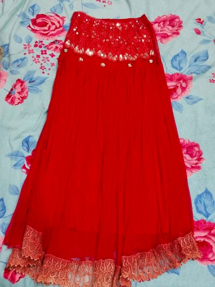 Red Ethnic Skirt
