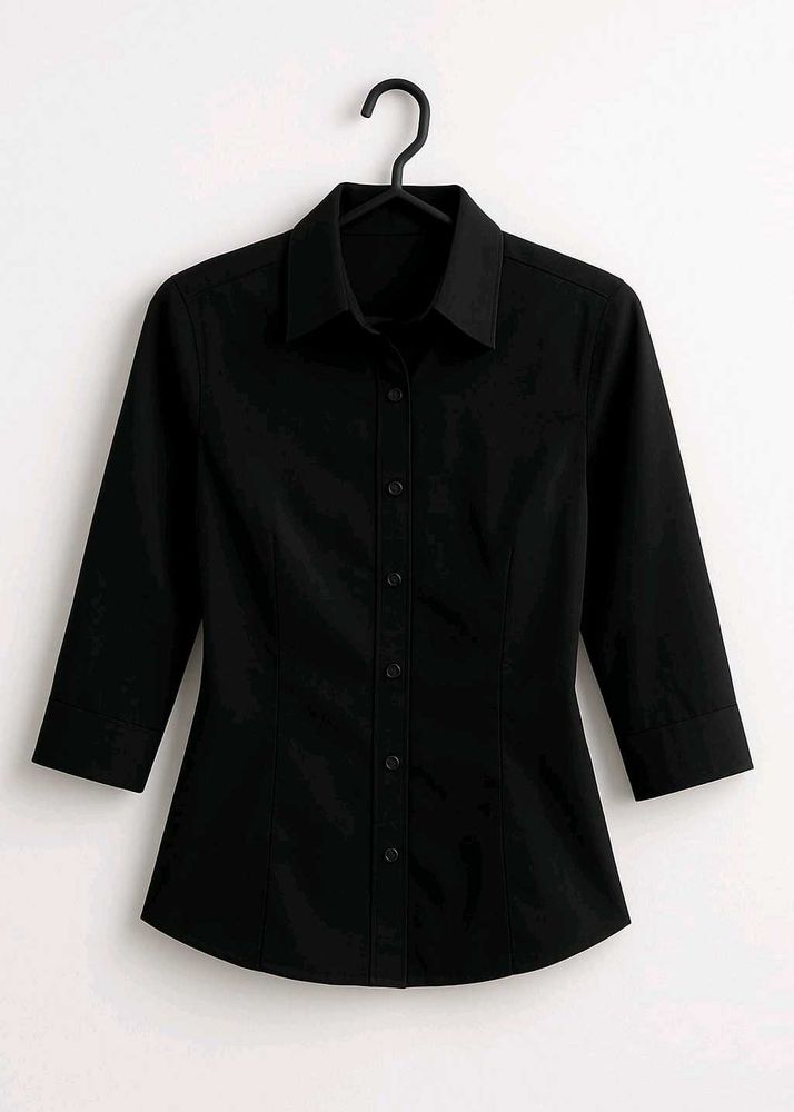 Black Formal Shirt for Girls 3/4 sleeve