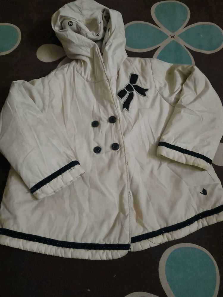Cute White Kids' Winter Coat