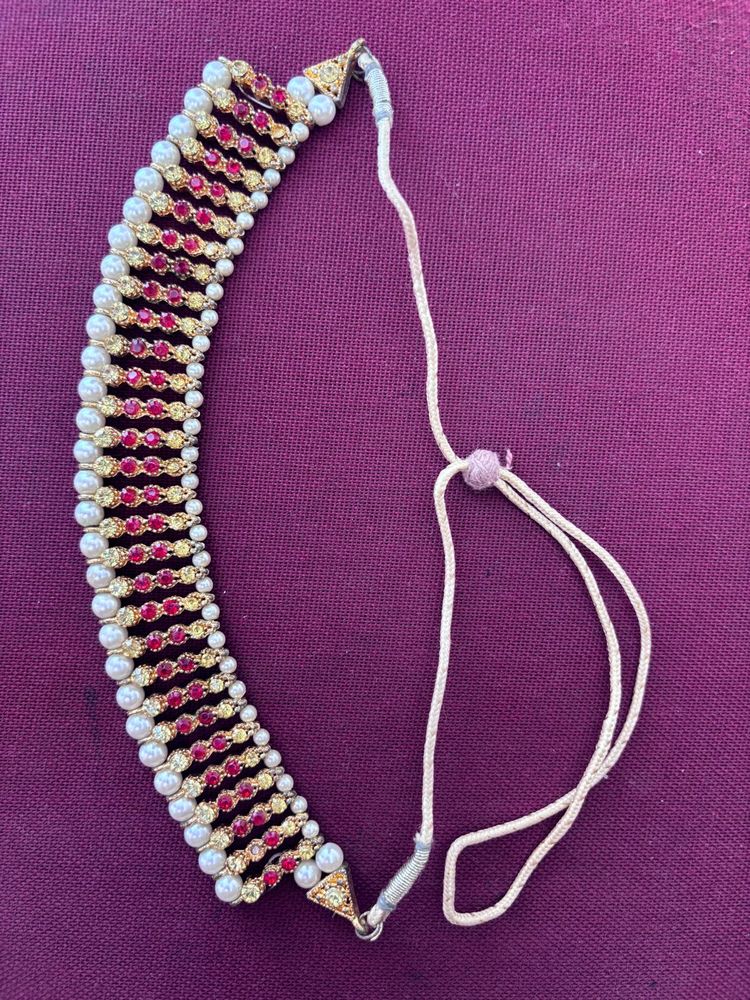 Pearl &amp; Ruby Beaded Choker