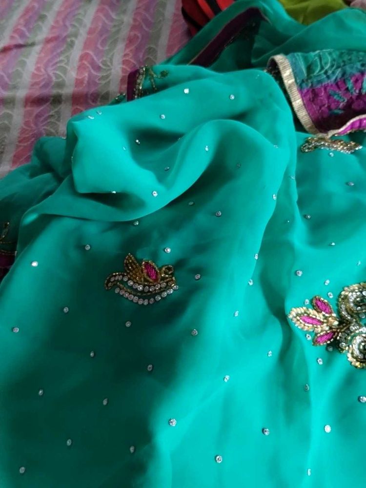 Emerald Party Wear Saree