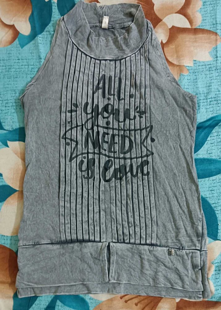 Gray Graphic Tank Top