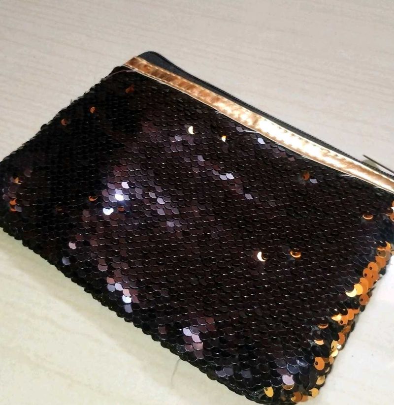 Black Sequin Pouch