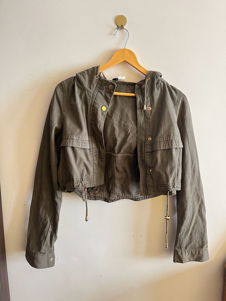H&amp;M Olive Green Crop Jacket