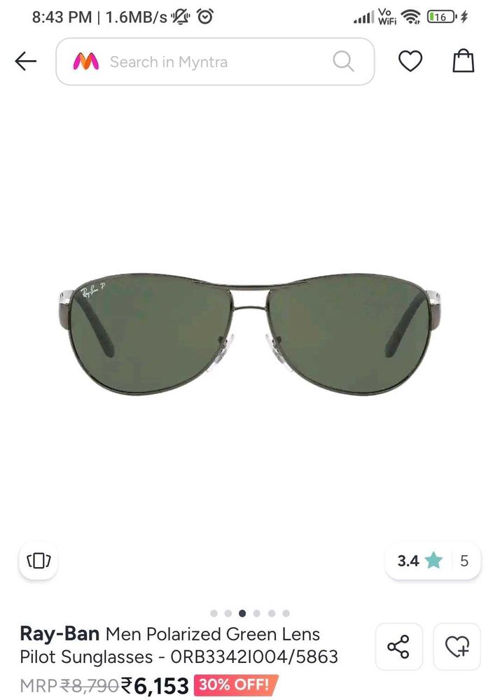Ray-Ban Polarized Pilot Sunglasses