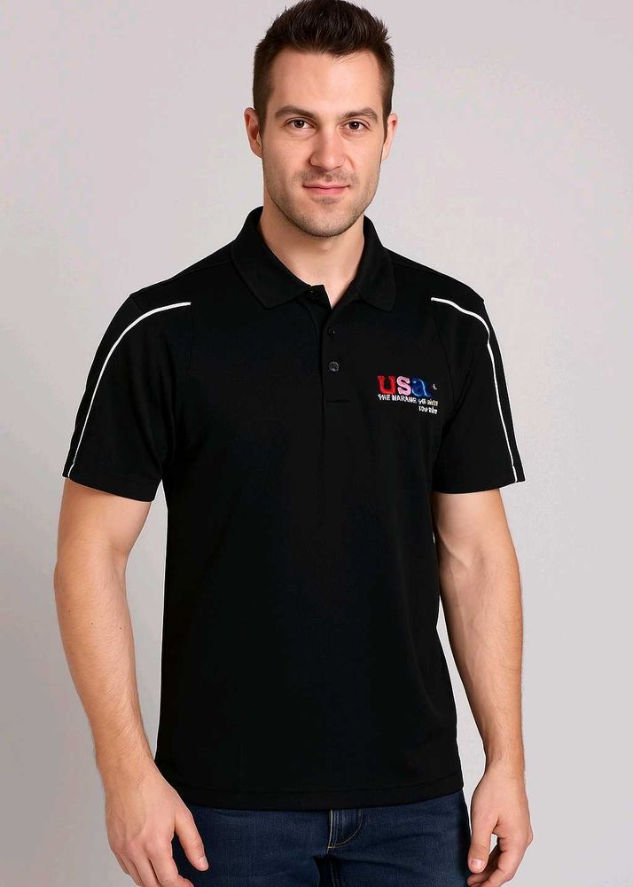 USA Golf Black Polo Shirt