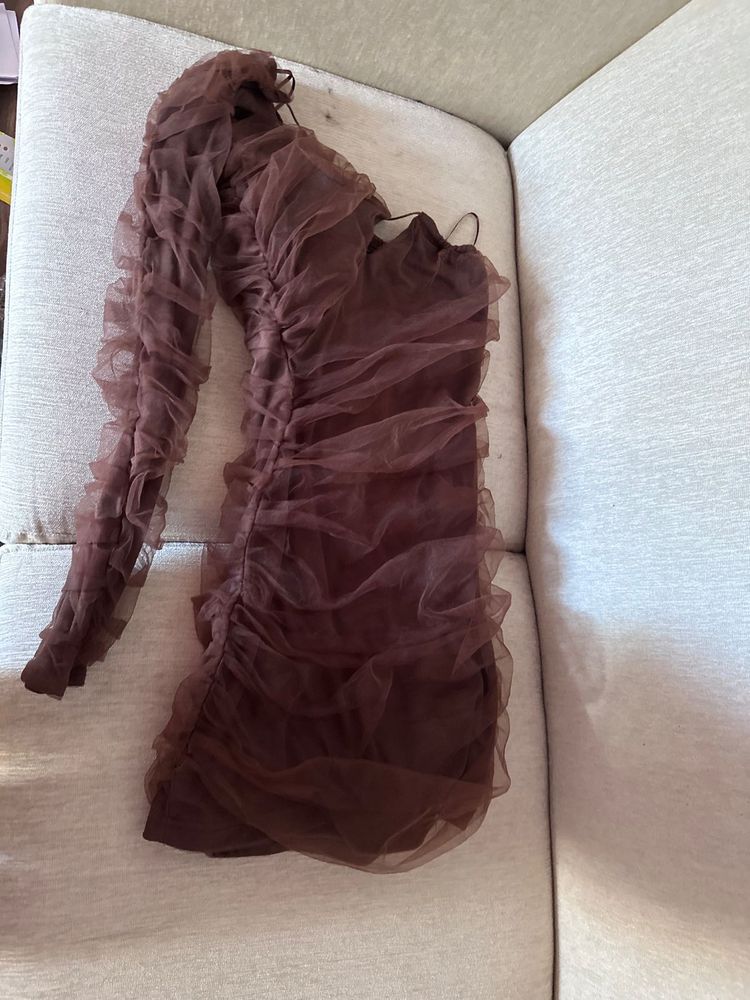 ZARA TULLE ONE SHOULDER DRESS